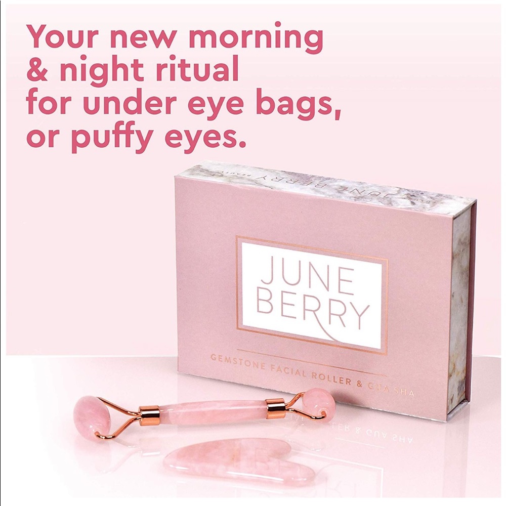 Rose Quartz Facial Roller Set